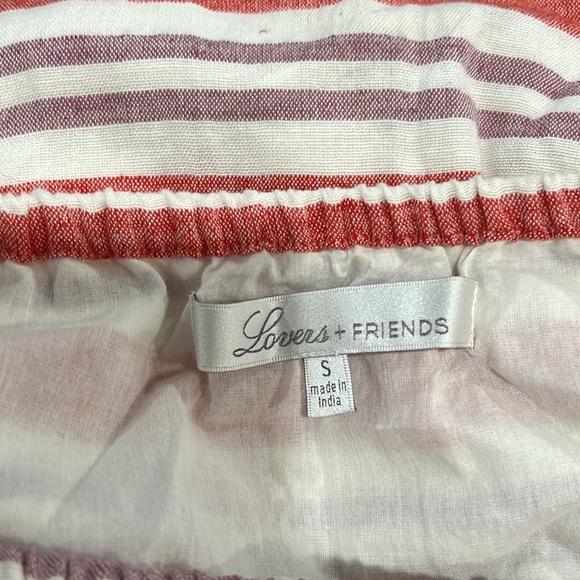 Lovers + Friends Boho Festival Mara Midi Off The Shoulder Berry Stripe Dress - Picture 8 of 12